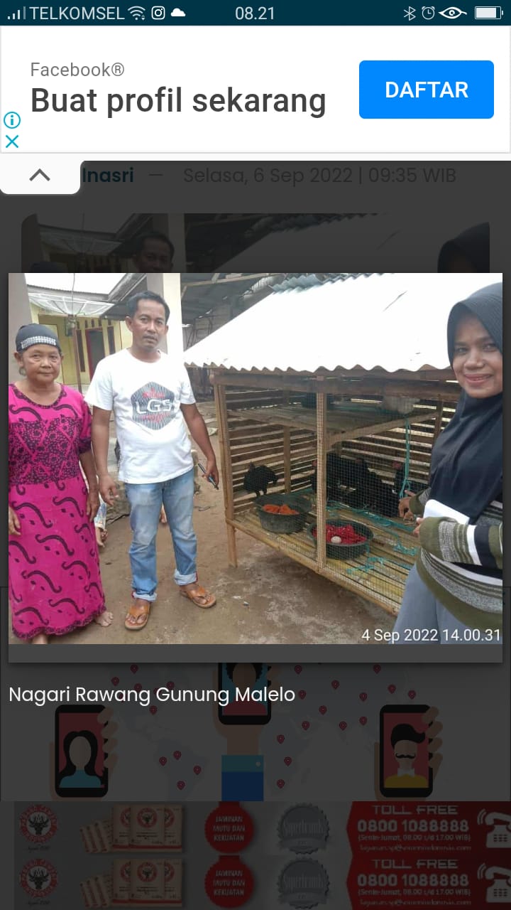 KPM di Rawang Gunung Malelo Pessel Terima Bantuan Ayam Petelur